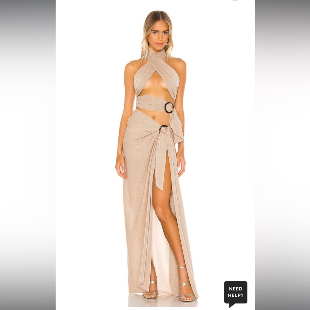 Bronx and banco cleopatra dress in sand beige size small brand new never worn